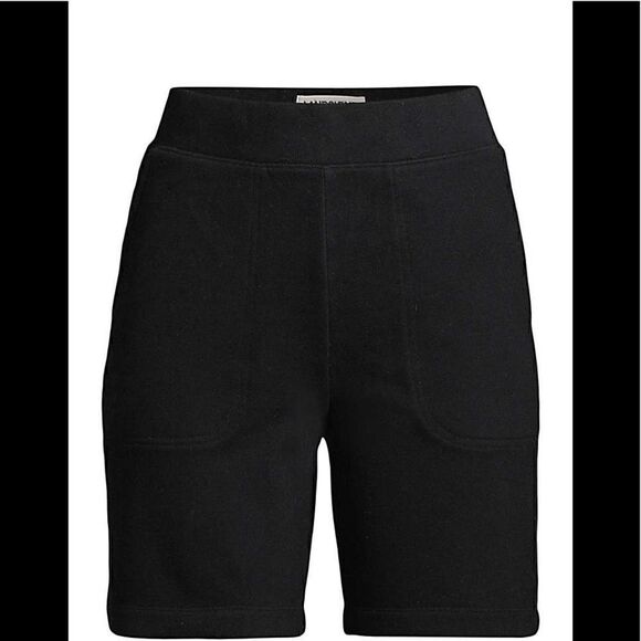 Land’s End Serious Sweats Shorts with pockets Heather Grey or Black Various - Picture 1 of 11